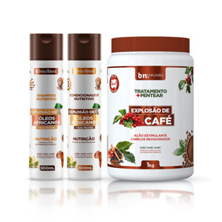 Kit Beleza Natural Duo Óleos Africanos + Tratamento e Pentear Explosão de Café 1Kg bn.Explosão em Oferta na Shopee