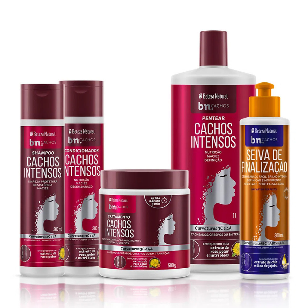 Kit Beleza Natural Cachos Intensos + Seiva de Definição de Cachos bn.Cachos em Oferta na Shopee