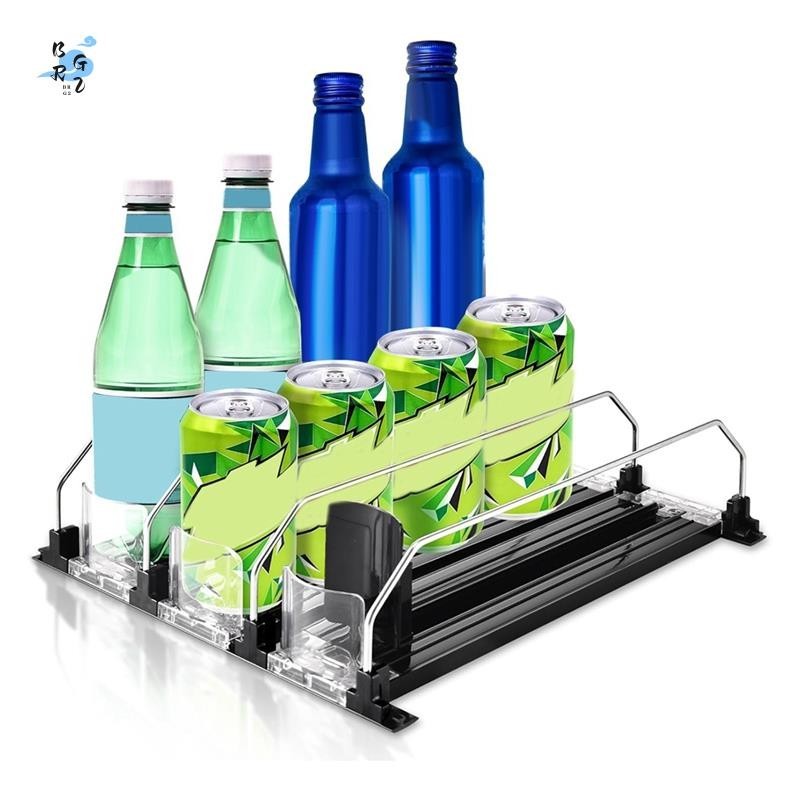 Organizador Automático De Latas De Refrigerante Para Geladeira , Bebidas Deslizantes Suporta Até 12 , Durável Fácil Instalação De Usar Preto De 12,2 Polegadas