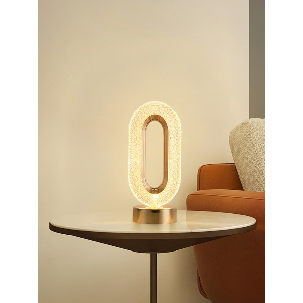 1pc 3 Cores Lâmpada De Mesa De Cristal LED , Luz De Cabeceira Regulável , Recarregável , Sem Fio , Decoração Criativa De Barra Acrílica , USB DC 5V Leitura Ajustável Ao Lado Da