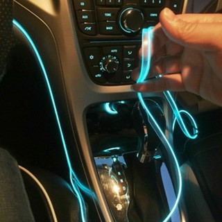 1m 2m 3m 5m Interior Do Carro EL Linha De Luz Fria Com USB DIY Decorativo Auto LED Lâmpada...