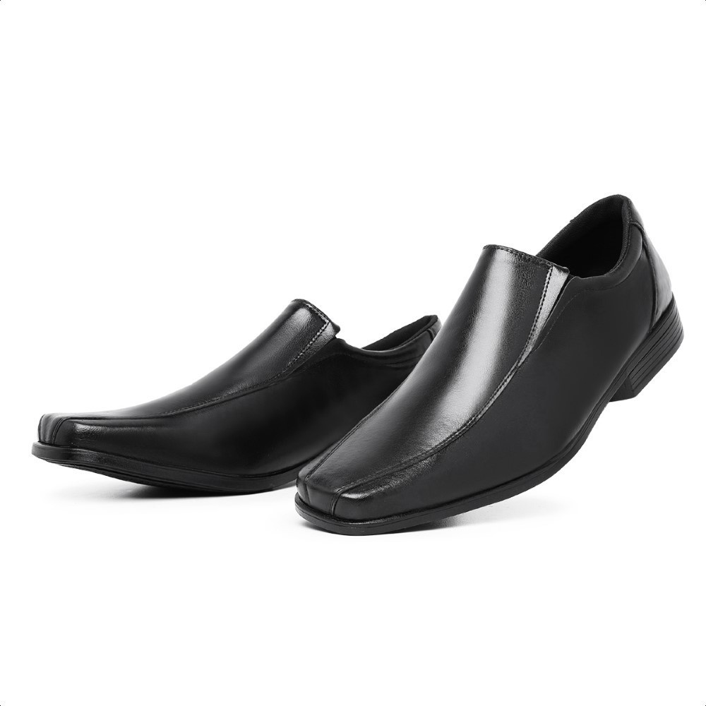 Sapato Social Masculino Tamanho Especial Grande Elastico Bico Quadrado Sola Borracha Palmilha EVA