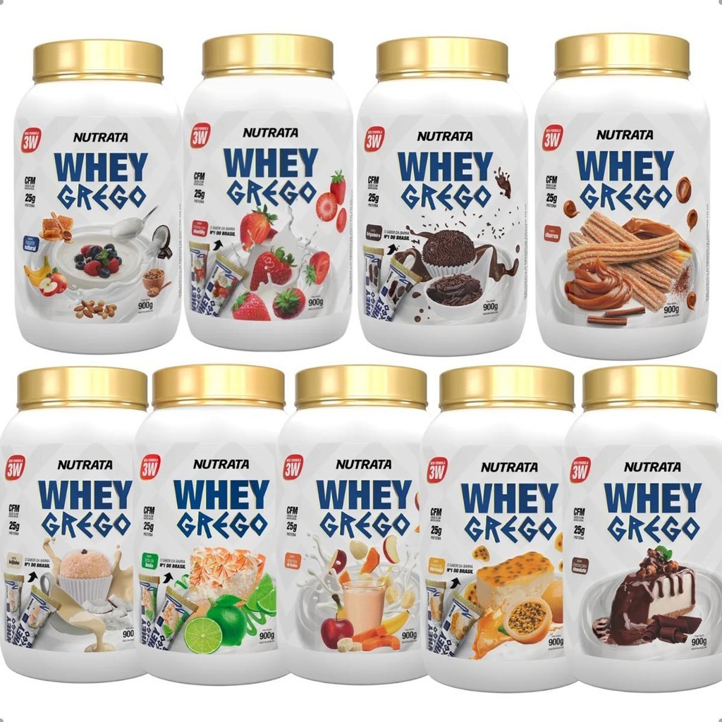 Whey Grego Protein 3W 25g Proteina Pote 900g Nutrata