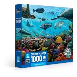 Quebra Cabeça Puzzle 1000 Pçs Criaturas Marinhas Game Office