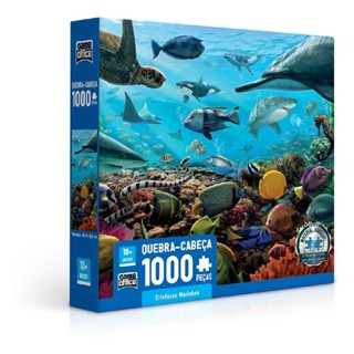 Quebra Cabeça Puzzle 1000 Pçs Criaturas Marinhas Game Office em Oferta na Shopee