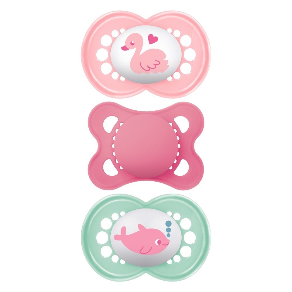 Kit com 3 Chupetas Original Bico de Silicone 0m+ Rosa - MAM em Oferta na Shopee