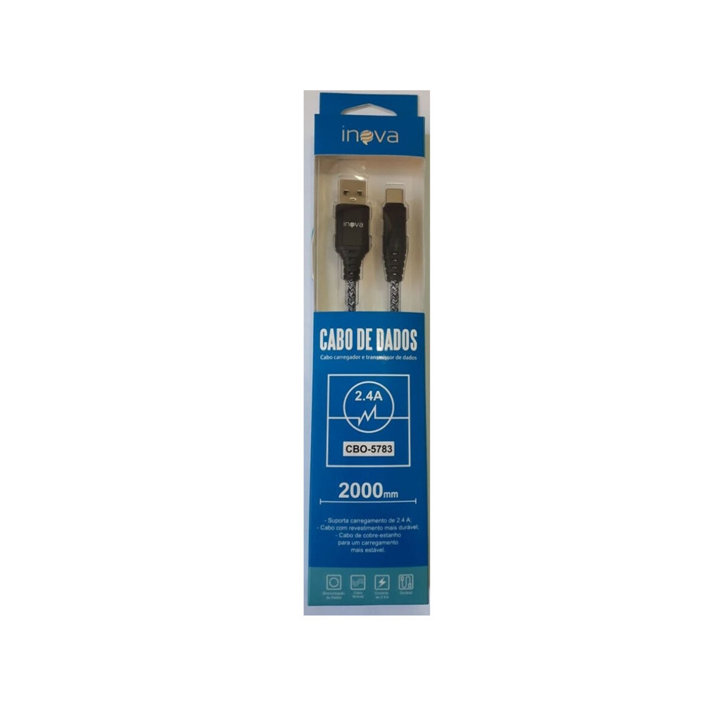 Cabo De Dados Usb Tipo C Inova CBO-5783 A 2 Metros