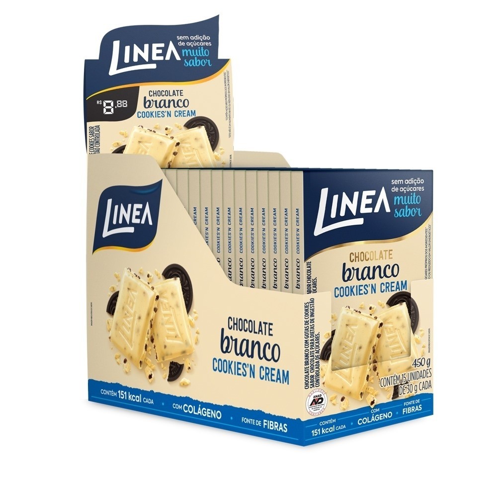 Chocolate Branco Cookies'N'Cream Diet Linea 15un 30G