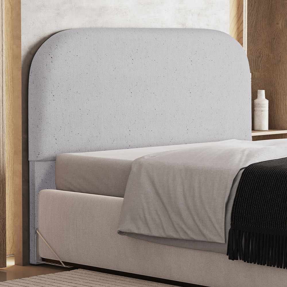 Cabeceira Cama Box King 195cm Orgânica Lanna W01 Linho Cinza - Lyam Decor em Oferta na Shopee