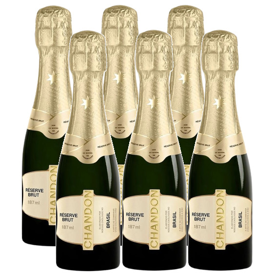 kit 6 Espumante baby chandon reserve brut 187ml em Oferta na Shopee