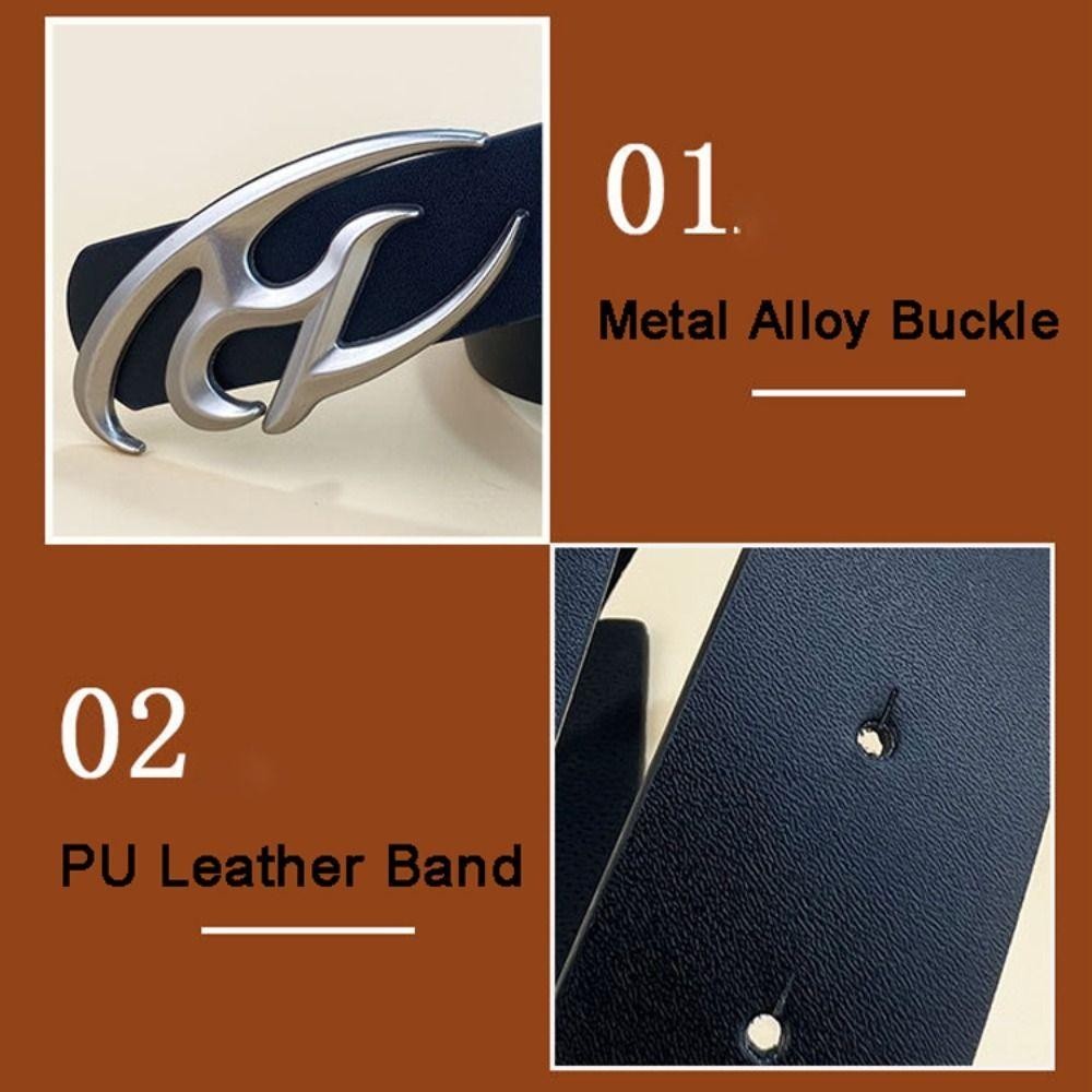 NARCISSUSPW Cinto De Fivela Metálico Deslizante , Design De Luxo Couro Versátil , Casual De Cintura Y2K