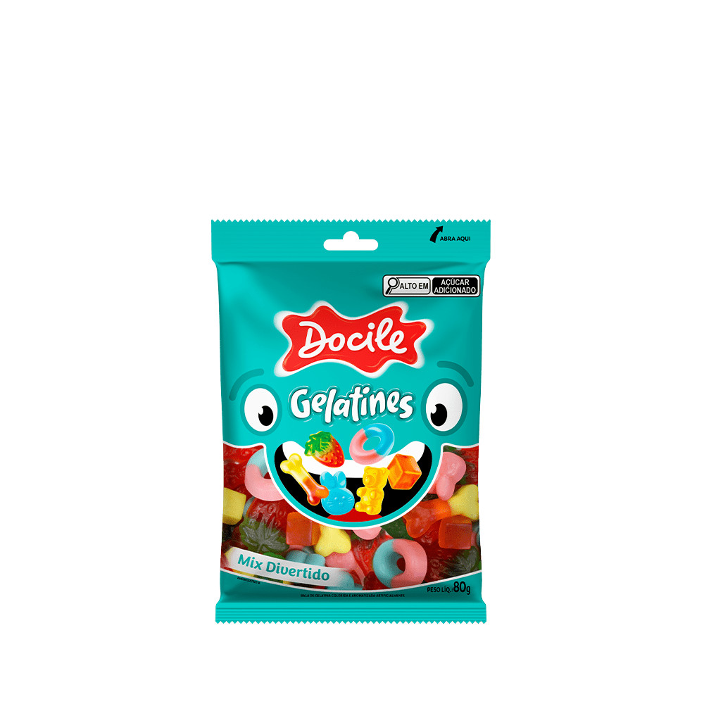 Bala de Gelatina Mix 80g - Docile em Oferta na Shopee