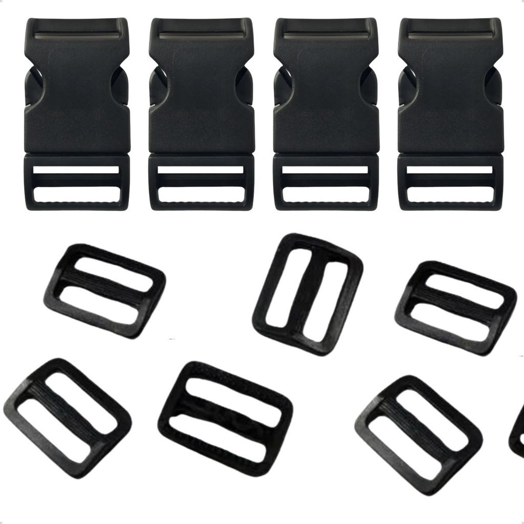 Kit 30 Fechos Engate Rápido 15mm Com 30 Reguladores Plástico