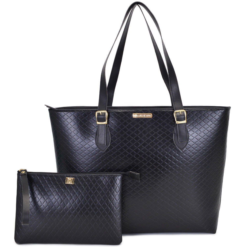 Bolsa Feminina Sacola Grande Shopper Casual de Ombro Espaçosa + Necessaire Feminina em Oferta na Shopee