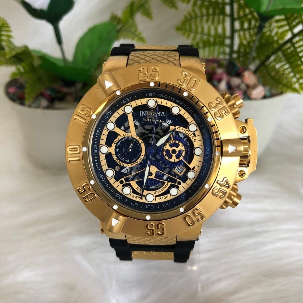 Relógio Invicta 18526 Subaqua Skeleton Noma 3 Preto com Caixa