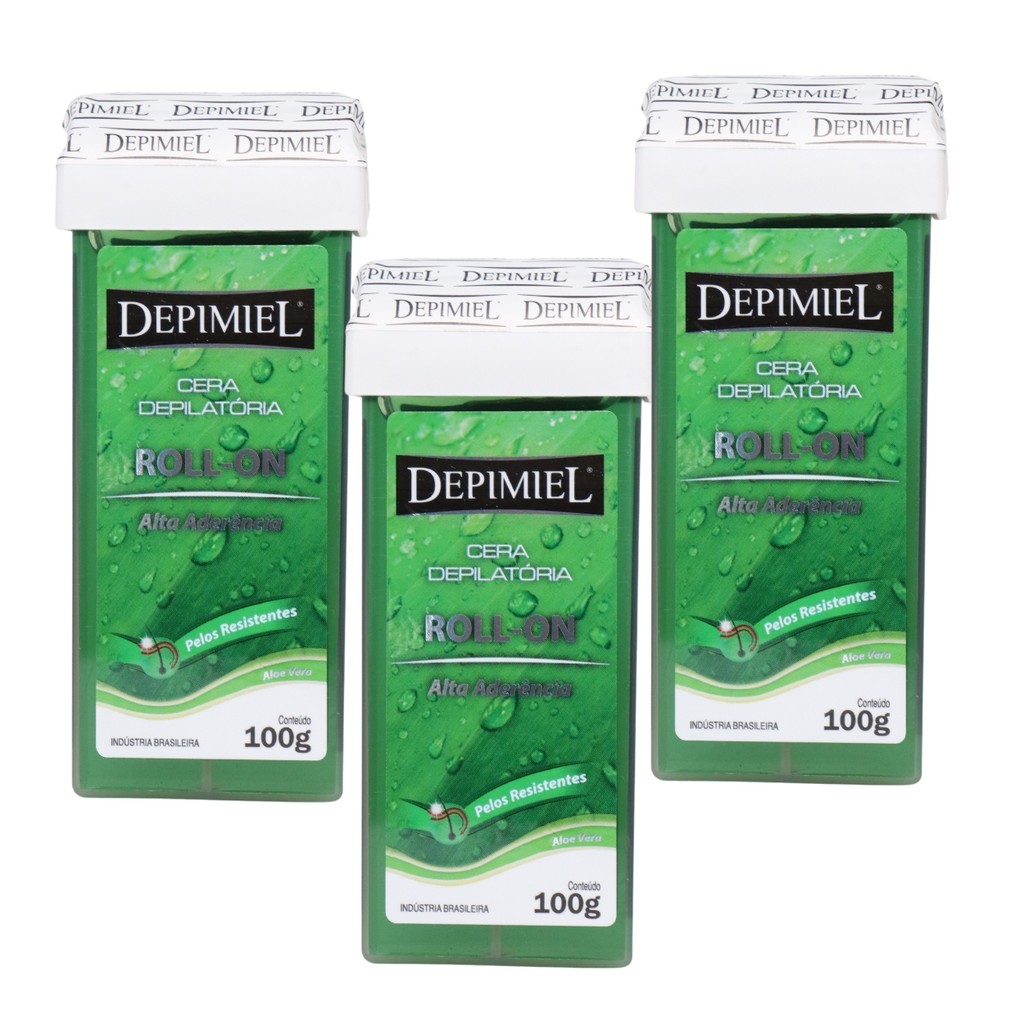 Kit 3 Cera Roll-on Refil Depilatória Alta Aderência Depimiel em Oferta na Shopee