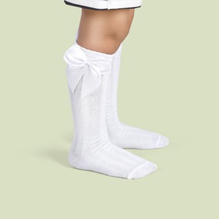 Meia Com Laço 3/4 Infantil Para Menina Até O Joelho Formatura P M G - 22 ao 33 em Oferta na Shopee