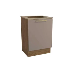 Balcão de Cozinha Botanic M629 p/Cooktop 1 Porta c/Tampo 60cm Nogueira/Fendi/Nogueira - Kappesberg