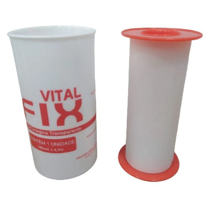 Kit C/2 Fitas Transpore 100mm x 4,5m Hipoalergênica Transparente - Vital Fix