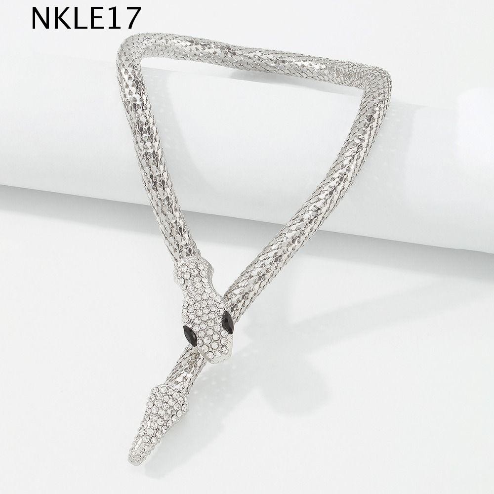 NKLE17 Colar De Cobra Exagerado Street Shooting Show Personalidade Liga De Rhinestone Homens Casal Clavicle Chain