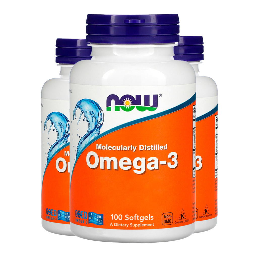 Kit 3x Ômega-3 Molecularmente Destilado Now Foods 100Soft Importado/Made in Usa - Health