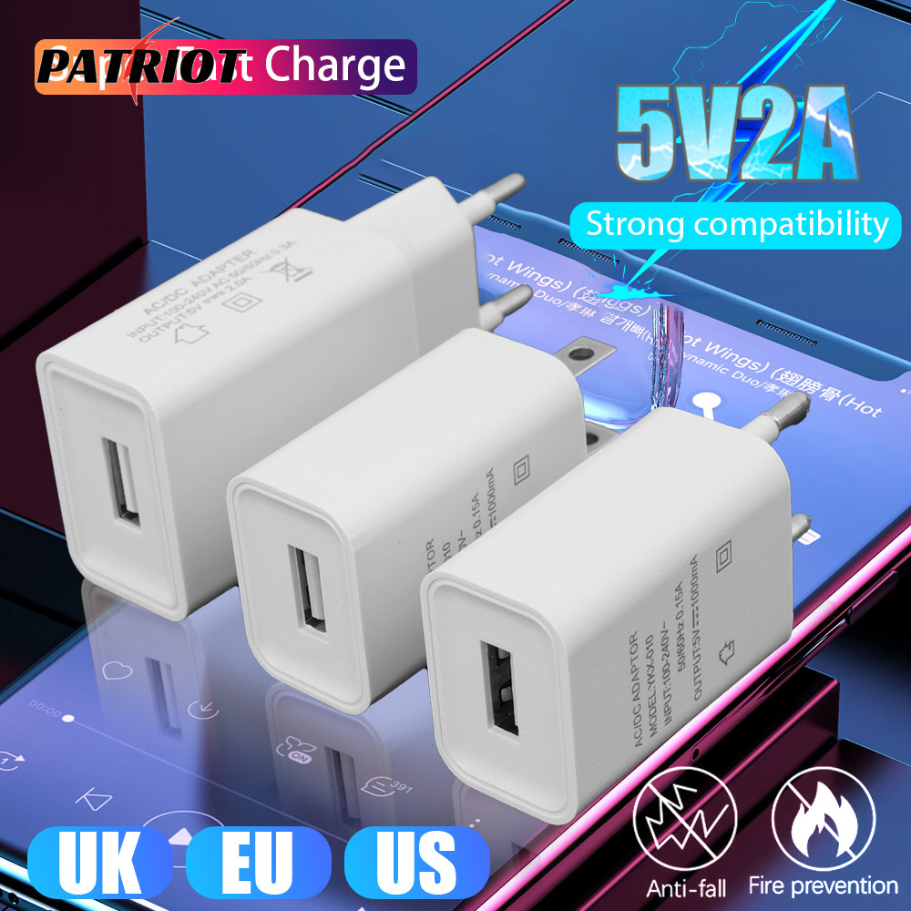 Carregador De Telefone 5V 2A/1A-Conversor De Soquete De Slot De USB-Adaptador Viagem De Plugue Ue/Eua-De Parede De Carre