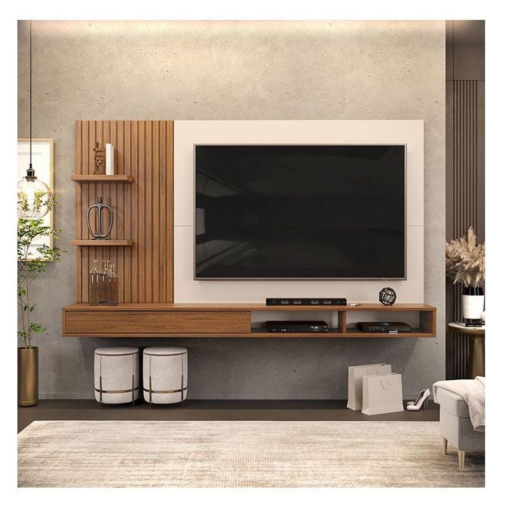 Detalhes do Painel Para Tv Bento Freijó Off White - Dj Móveis