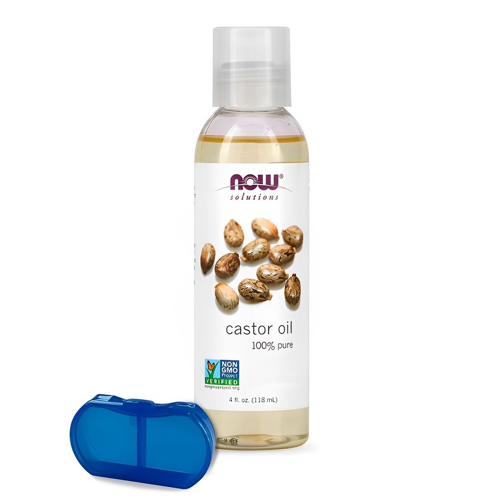 Óleo Castor 118ml Now Foods Óleo de Rícino + Porta Cápsulas em Oferta na Shopee
