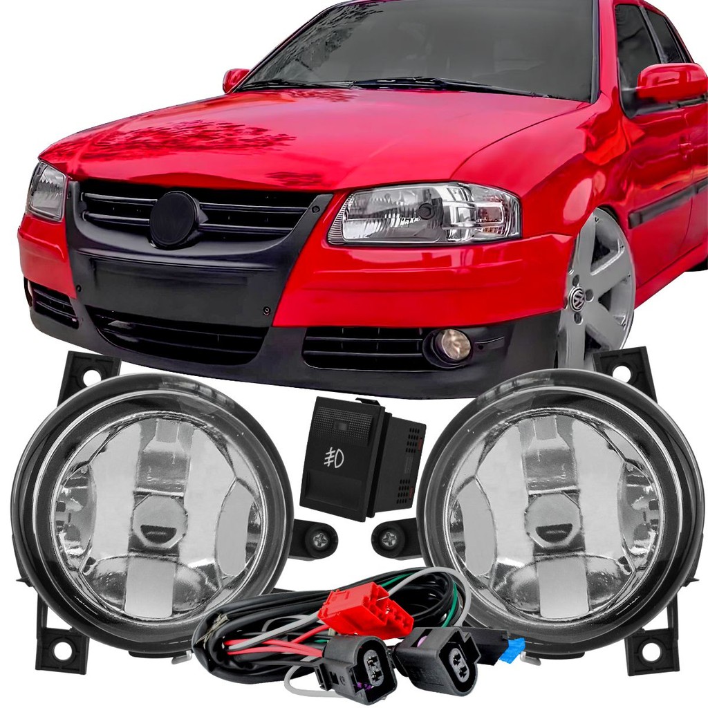 Kit Farol Milha Vw Gol G4 2006 07 08 09 10 11 12 13 2014 Botão Modelo Original