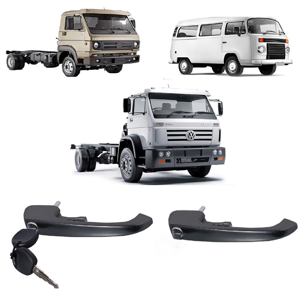 Par Macaneta Dianteira Kombi Tractor Caminhao 1980 Ate 2018 Metal Preto Segredo Unico Com Mesma Chave em Oferta na Shopee