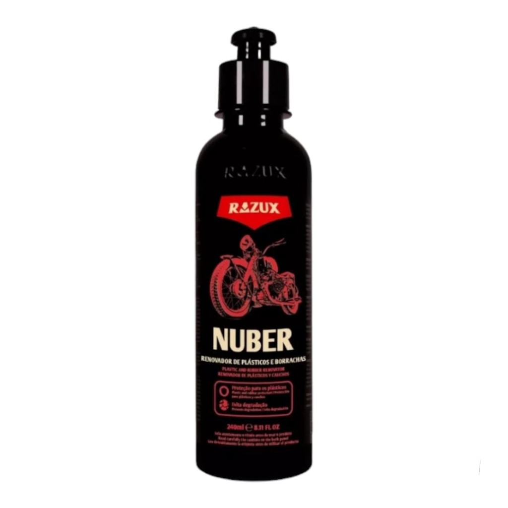 Revitalizador De Plásticos Para Motos Nuber Razux 240ml em Oferta na Shopee