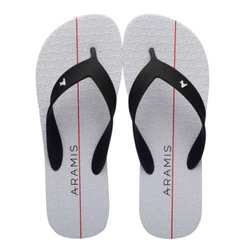 Chinelo Aramis Branco Preto Masculino Casual Confortável Solado Borracha Antiderrapante