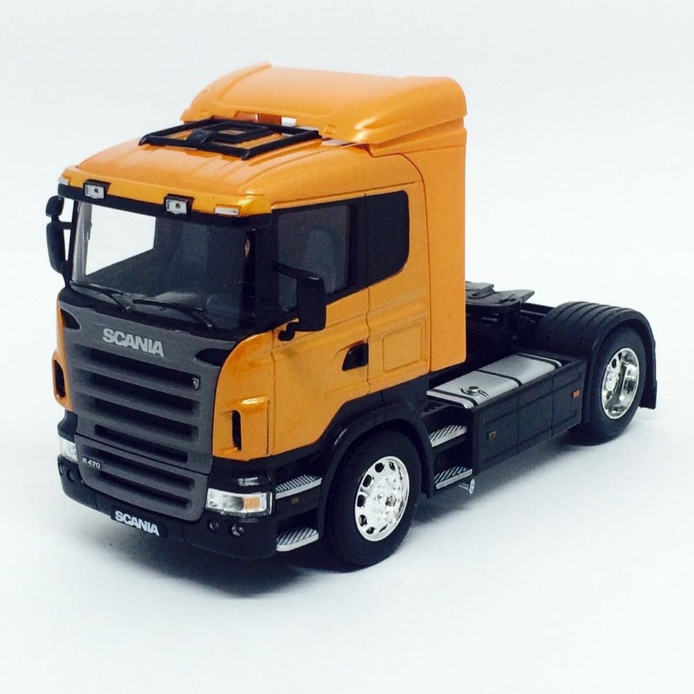 Miniatura Caminhão Scania R470 - Laranja - Cavalo - 1:32 - Welly