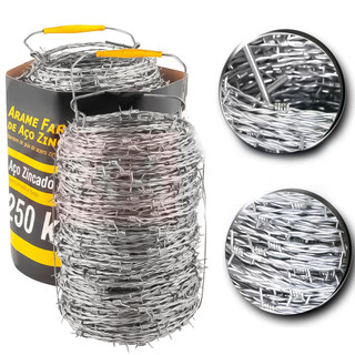 Arame Farpado Maleável E Resistente Com 100M Ou 250M 250kgf Para Cerca Aço Zincado em Oferta na Shopee