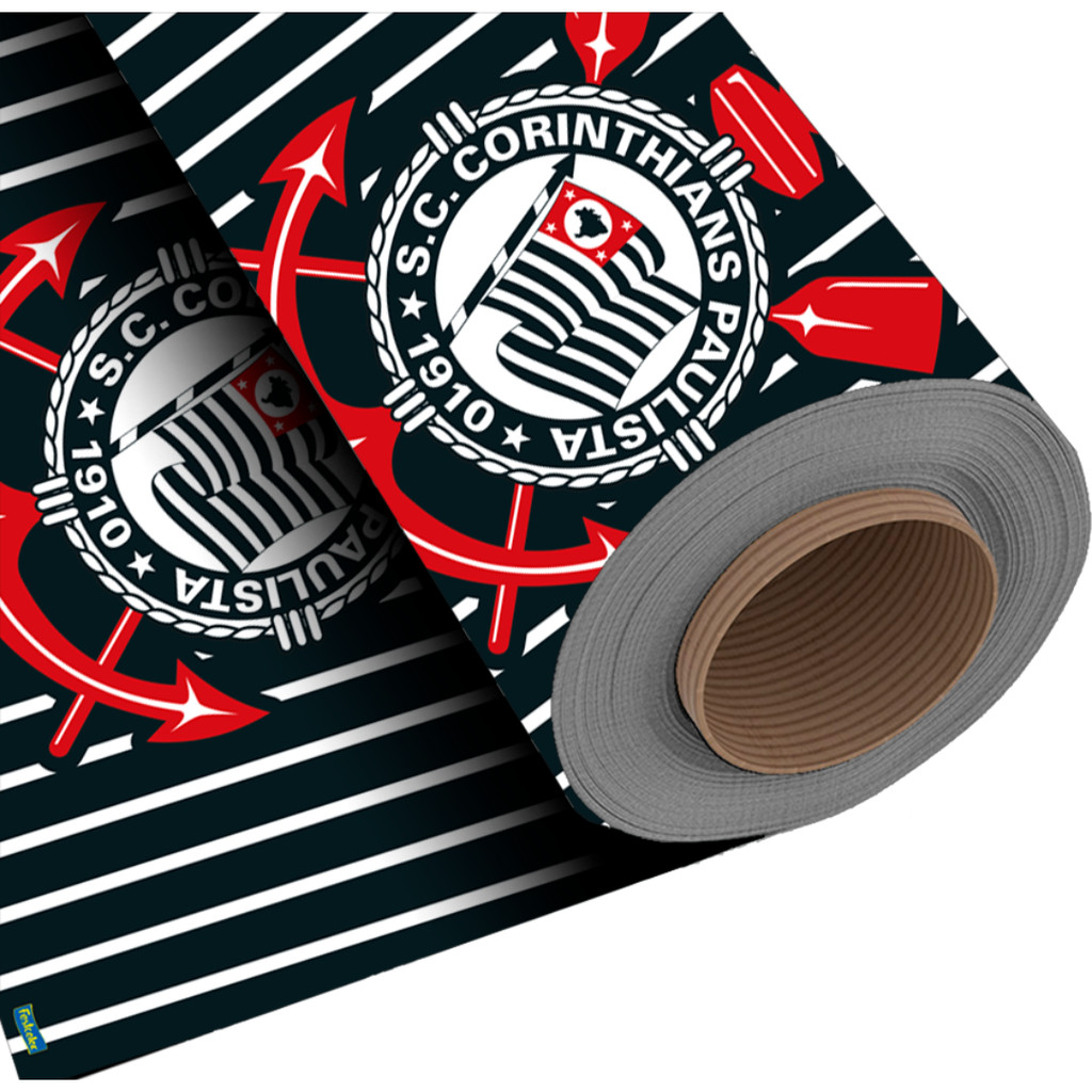 PAINEL FESTA CORINTHIANS FC 1 M X1,4 M TECIDO TNT FESTCOLOR - Home & Living