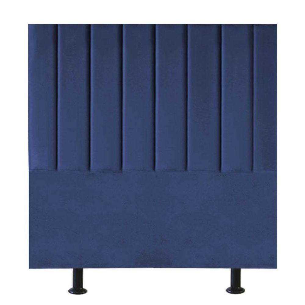 Cabeceira Estofada Cama Box Solteiro 90 Cm Paolla Suede azul Marinho em Oferta na Shopee