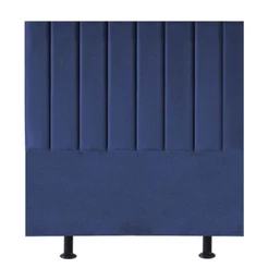 Cabeceira Estofada Cama Box Solteiro 90 Cm Paolla Suede azul Marinho