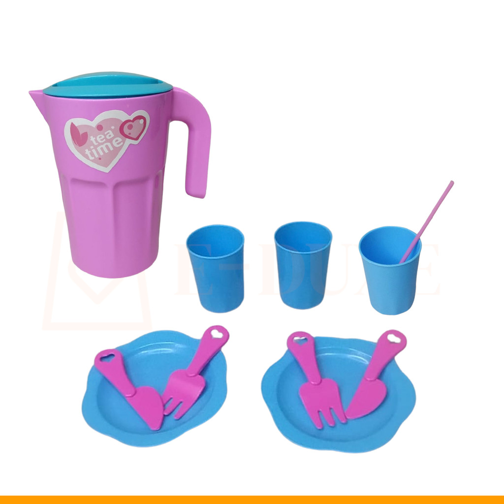 Brinquedo Menina Faz de Conta Kit Jarra, Copos, Pratos e Talheres Infantil 11 Peças Kit 3 em Oferta na Shopee