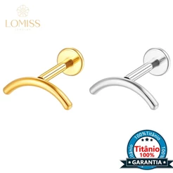 Lomiss Piercing Helix Tragus Conch Nariz Labret Titânio Curvo Liso