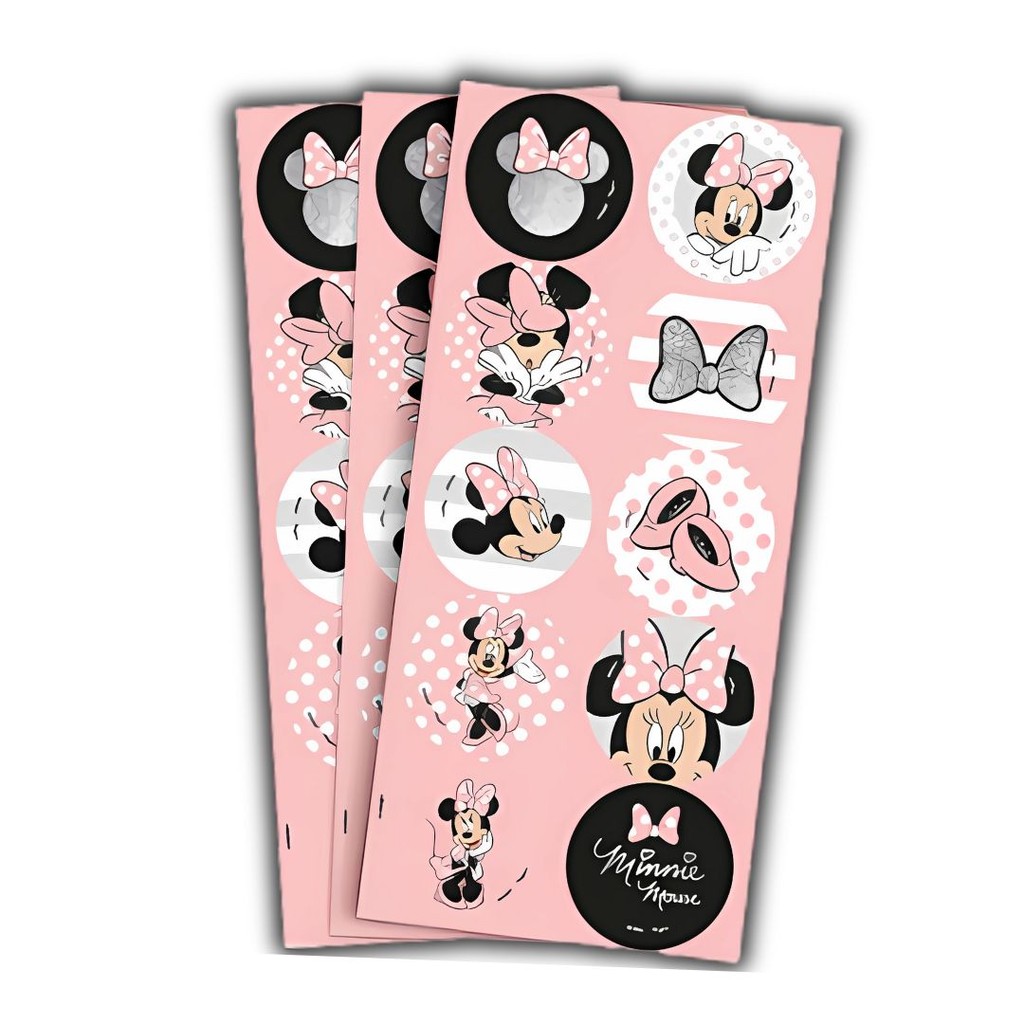 30 ~150  ADESIVO MINNIE MOUSE ROSA DISNEY REDONDO Regina