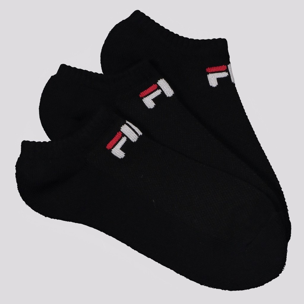 Kit Meia Fila Light 3 Pares Cano Curto Preto em Oferta na Shopee