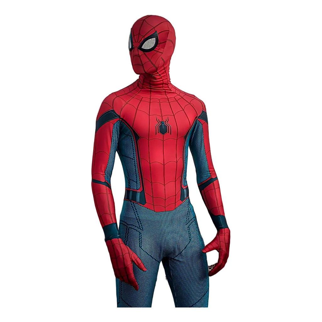 Fantasia Cosplay Homem Aranha Volta Ao Lar Traje Lentes Luxo