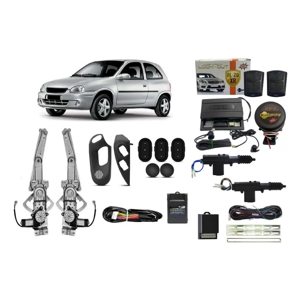 Kit Vidro Eletrico Corsa Wind 2 Portas + Trava E Alarme