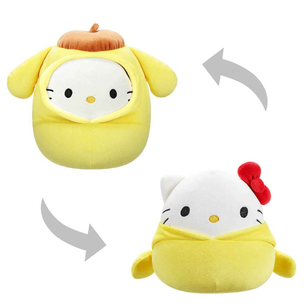 1 Pelúcia Hello Kitty 20cm Fantasia Pompompurin -Squishmallows - Mom & Baby