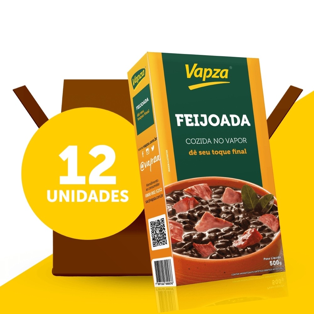 Kit 12 Feijoadas  Cozida 500G Vapza em Oferta na Shopee