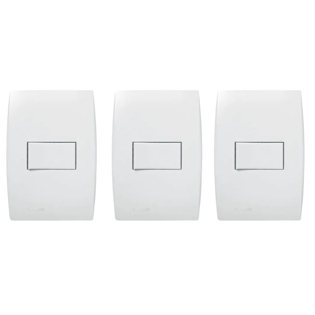 Kit 3 conjuntos interruptor paralelo soprano siemens ilus