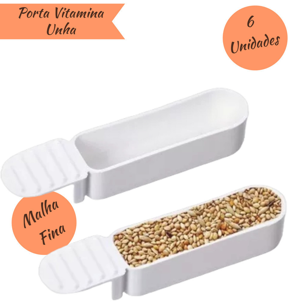 6 Unidades de Porta Vitamina Suplemento Comedouro Unha Malha Fina - Coleiro Curio Passaros em Oferta na Shopee