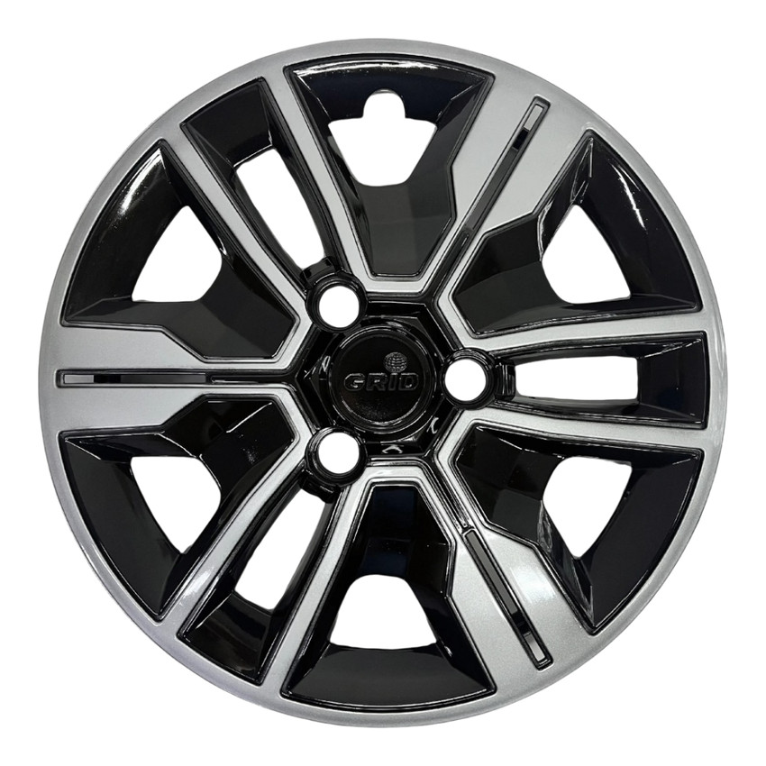 01 Calota Carlota Roda Aro 14 Kwid Outsider 2019 2020 2021 2022 2023 Preto com Prata