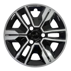 01 Calota Carlota Roda Aro 14 Kwid Outsider 2019 2020 2021 2022 2023 Preto com Prata