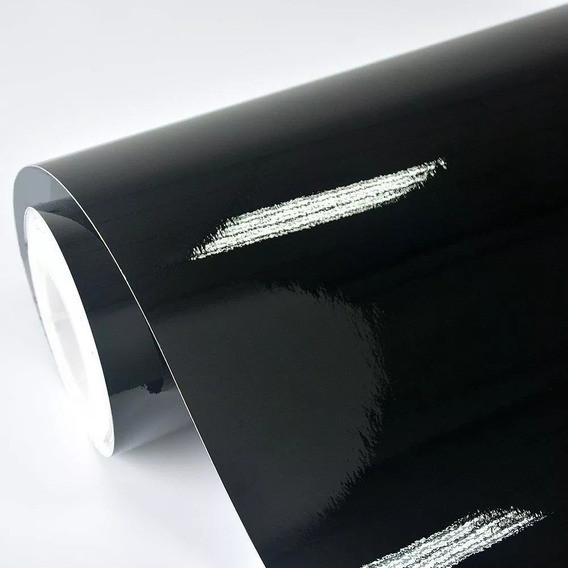Papel Adesivo Preto Brilho Envelopar Geladeira Móvel 2mx70cm